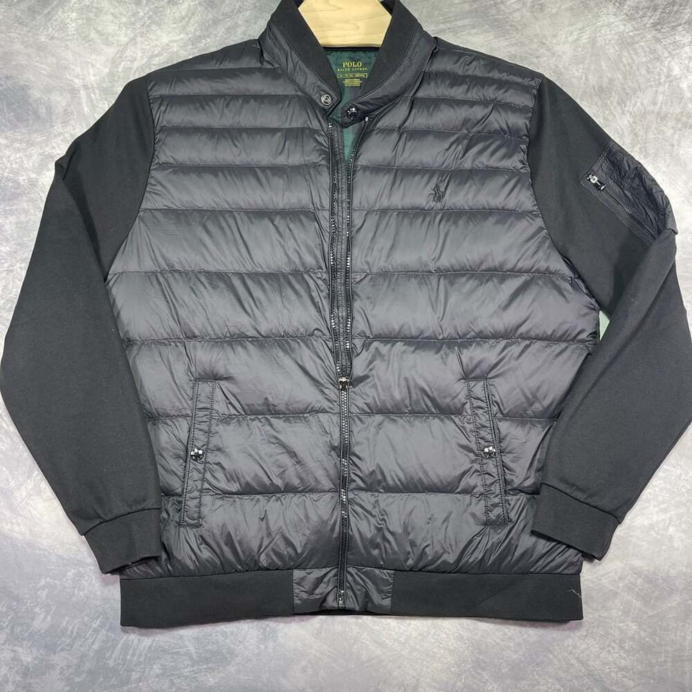 Polo Ralph Lauren Hybrid Bomber Jacket XL Black Puffer Down Full Zip
